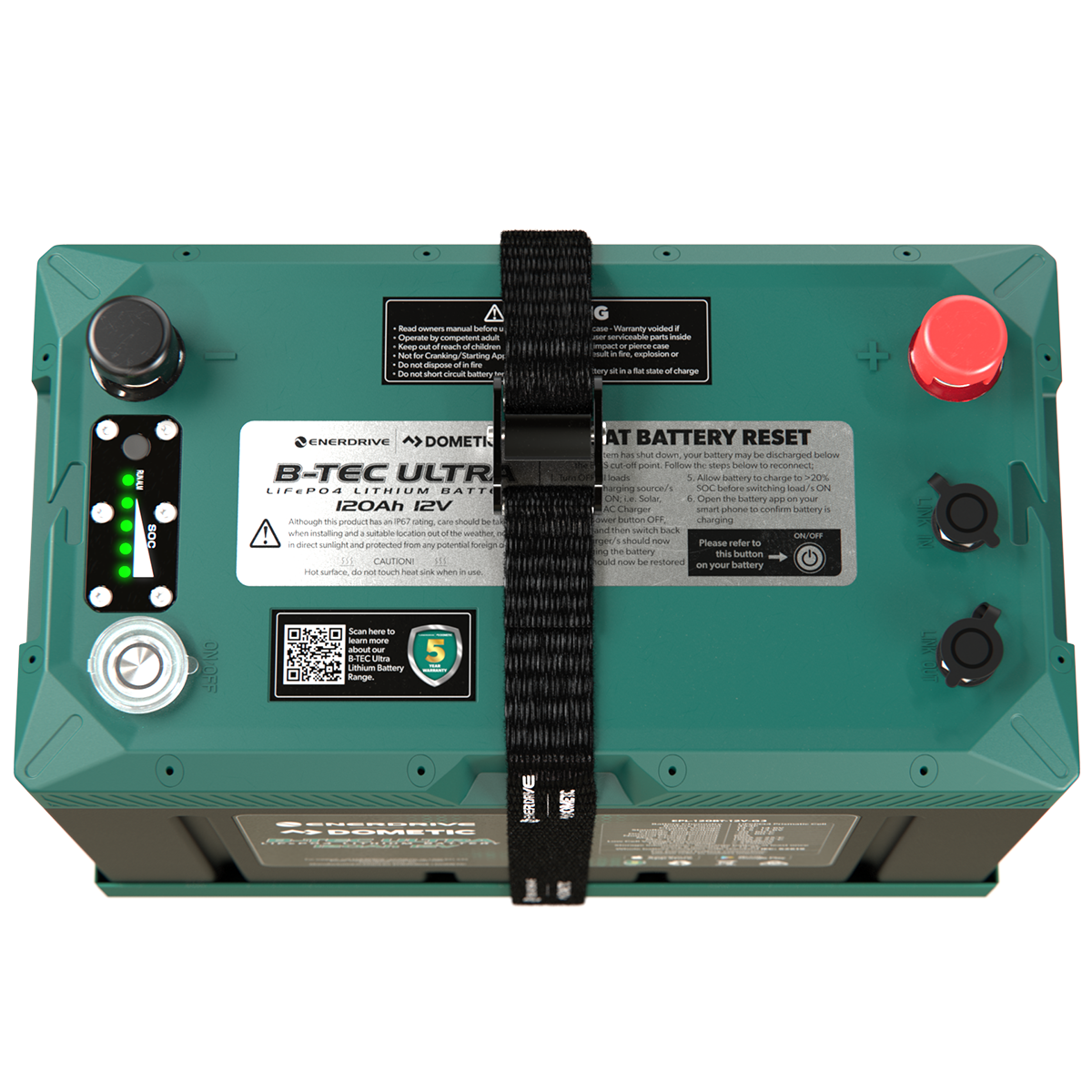 Enerdrive B-TEC ULTRA 120Ah top view