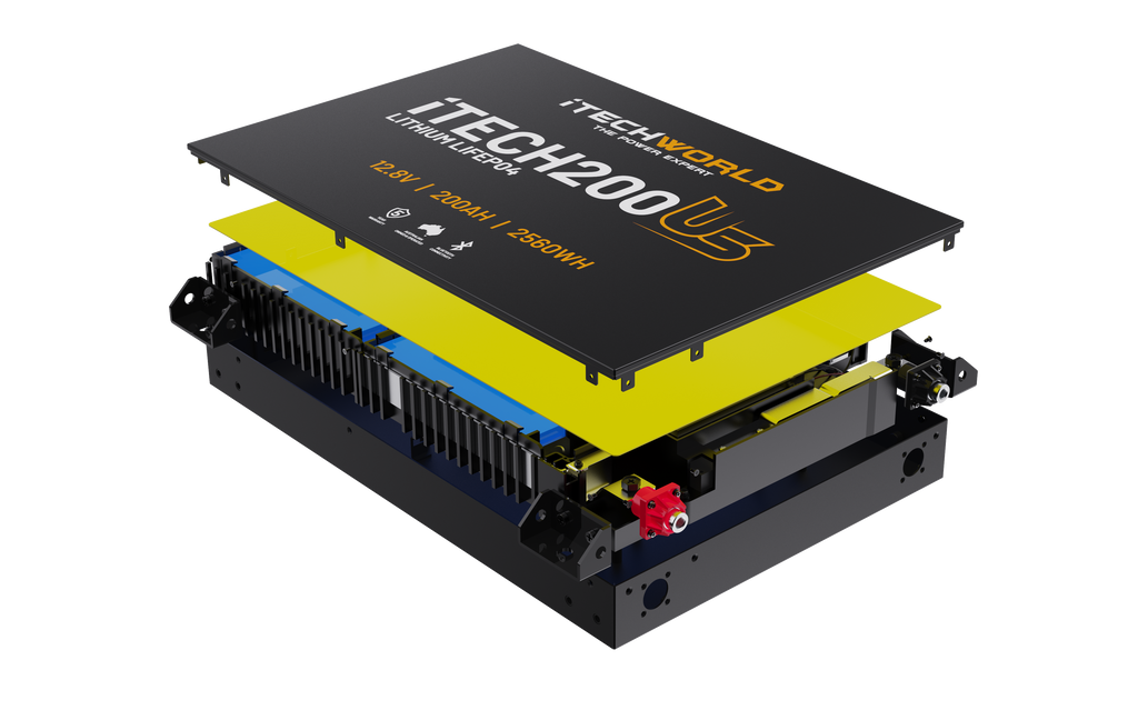 iTECH200US | Ultra Slim Deep Cycle Lithium Battery | with Bluetooth LiFePO4 200Ah
