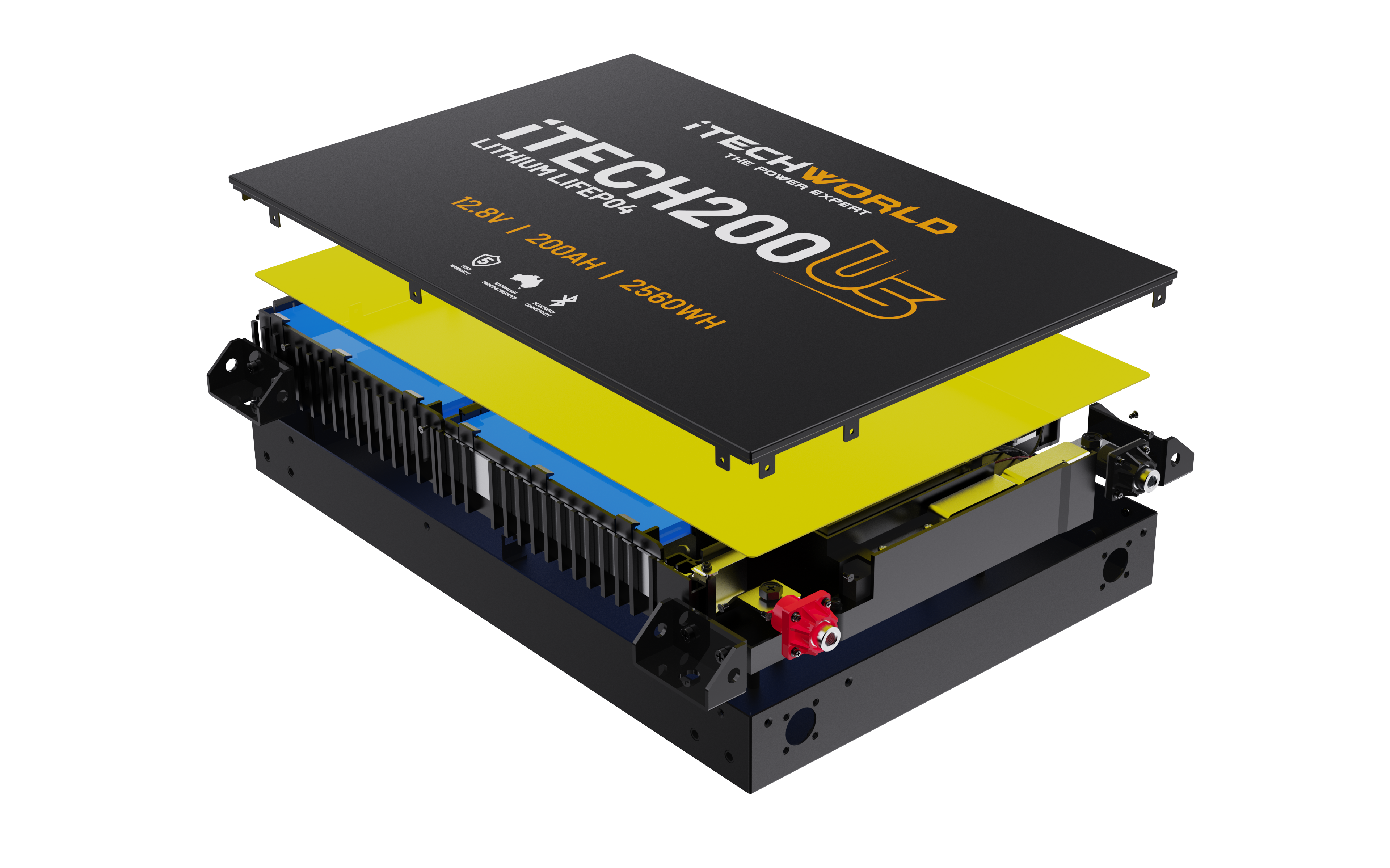 iTECH200US | Ultra Slim Deep Cycle Lithium Battery | with Bluetooth LiFePO4 200Ah