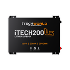 iTECH200US | Ultra Slim Deep Cycle Lithium Battery | with Bluetooth LiFePO4 200Ah