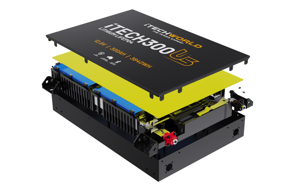 iTECH300US | Ultra Slim Deep Cycle Lithium Battery | with Bluetooth LiFePO4 300Ah