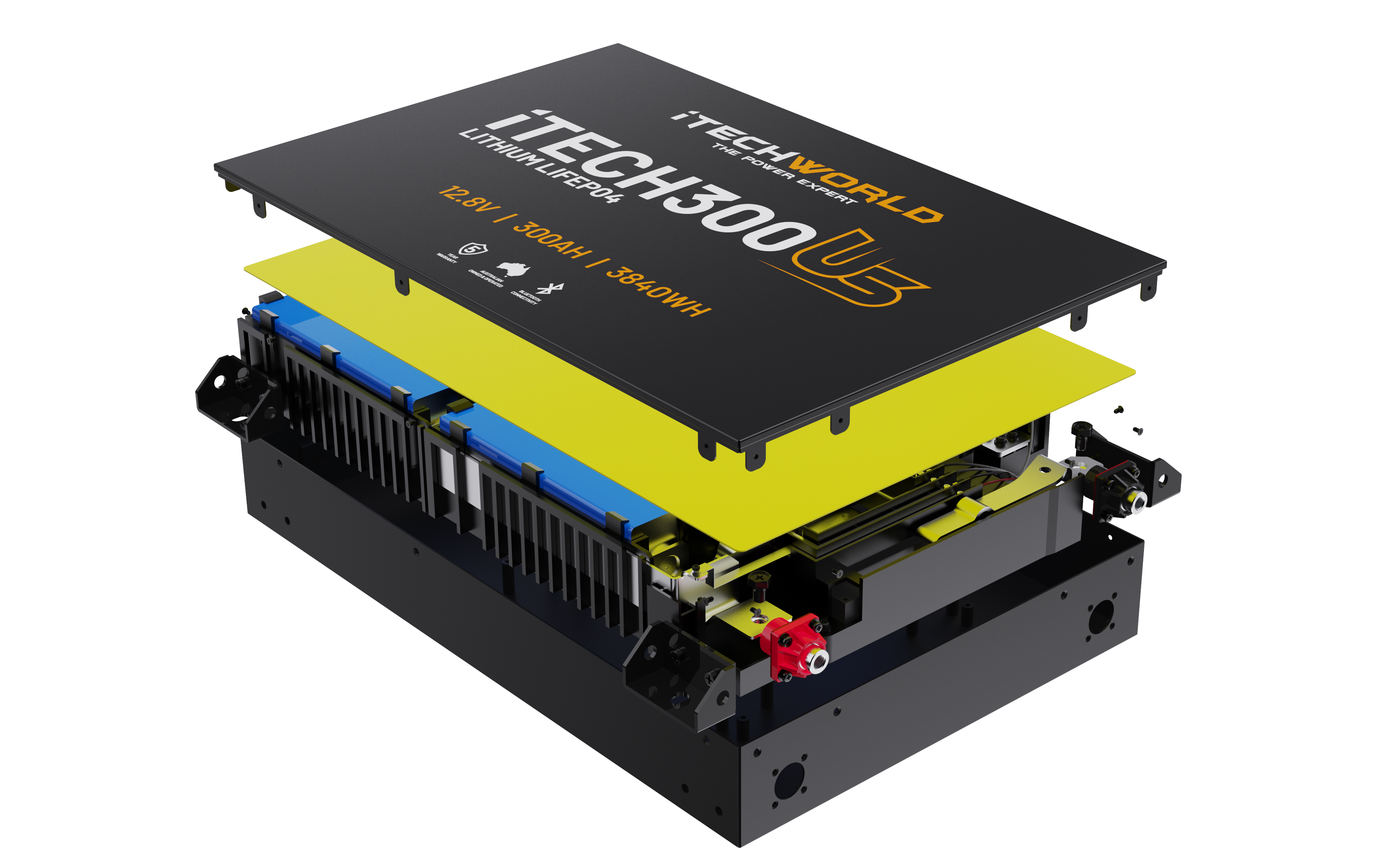 iTECH300US | Ultra Slim Deep Cycle Lithium Battery | with Bluetooth LiFePO4 300Ah