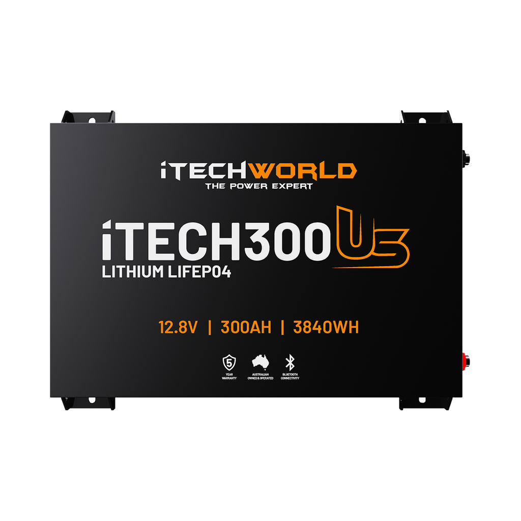 iTECH300US | Ultra Slim Deep Cycle Lithium Battery | with Bluetooth LiFePO4 300Ah