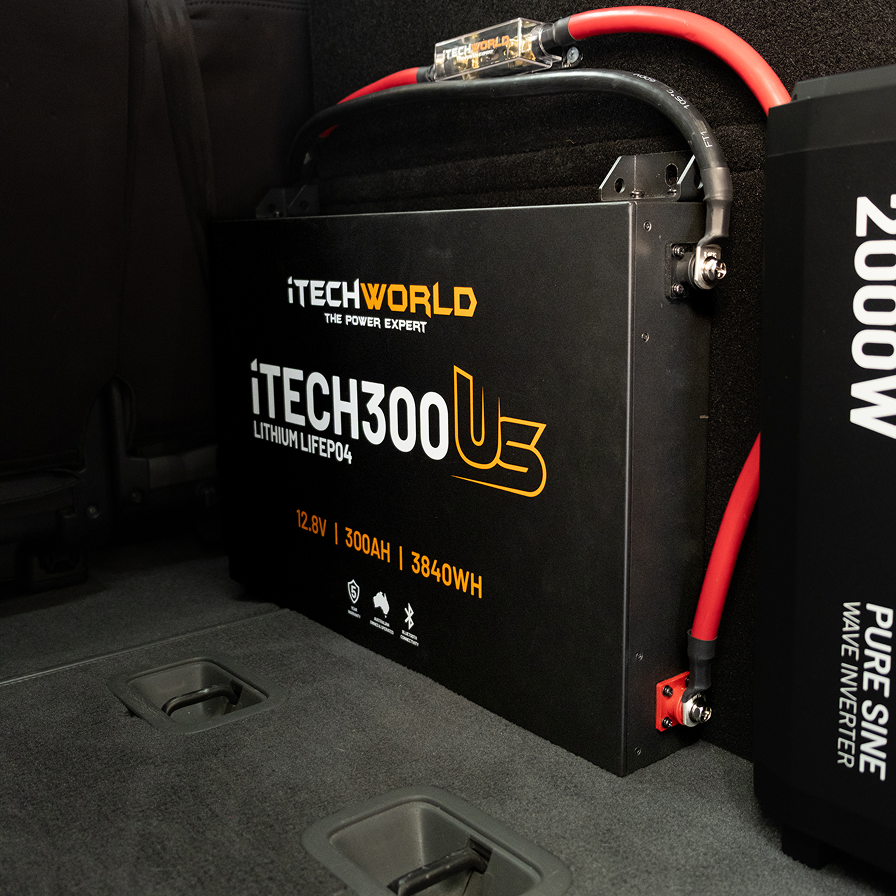iTECH300US | Ultra Slim Deep Cycle Lithium Battery | with Bluetooth LiFePO4 300Ah