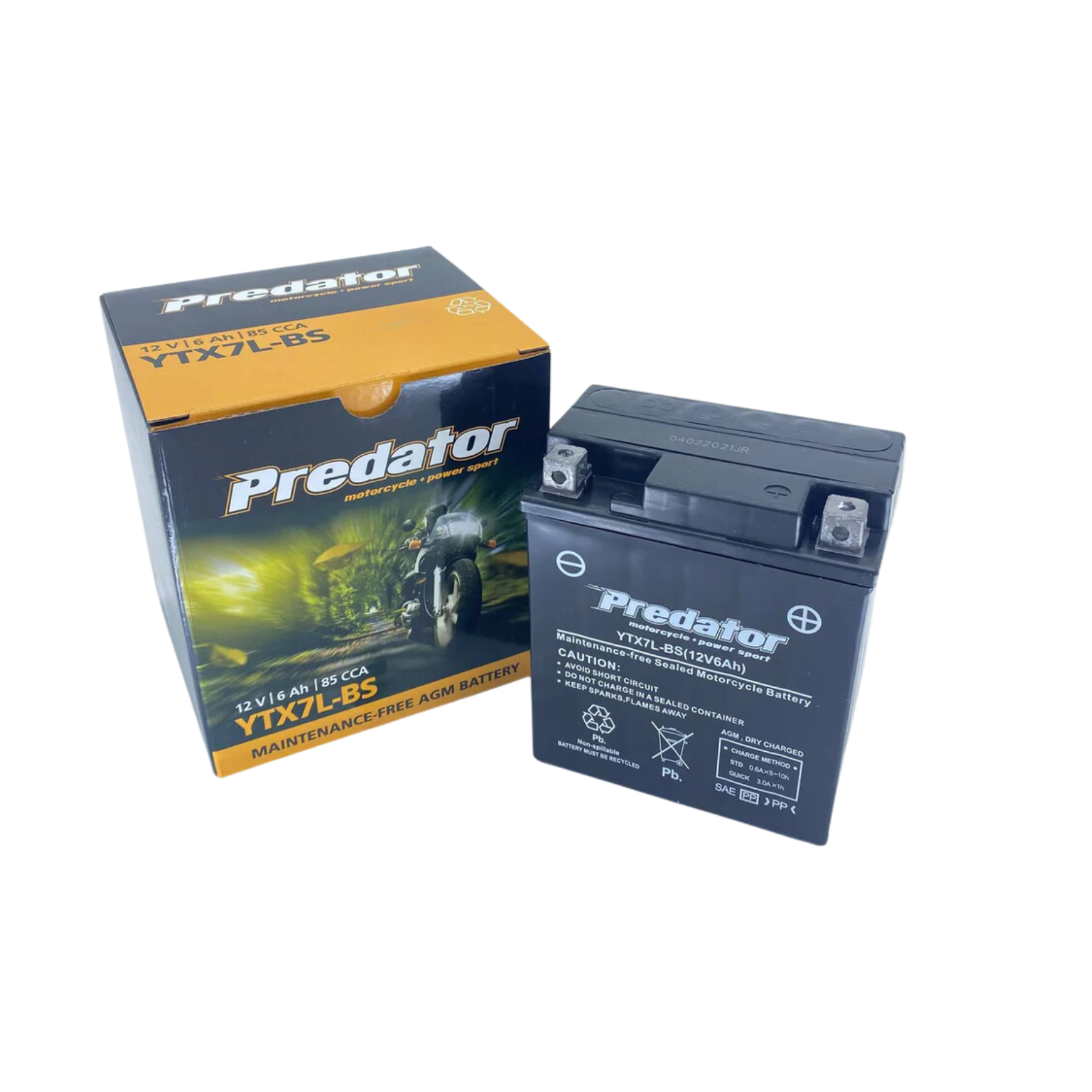 YTX7L-BS Predator Motorcycle Battery