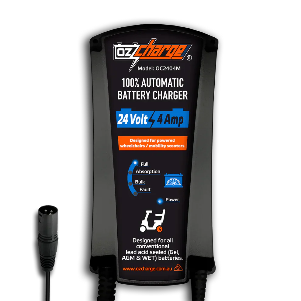 OzCharge OC2404M 24V 4A Mobility Scooter Battery Charger