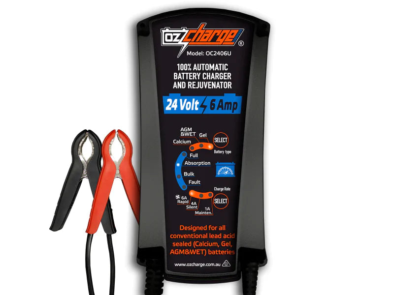 OzCharge OC2406U 24V 6A Battery Charger and Maintainer
