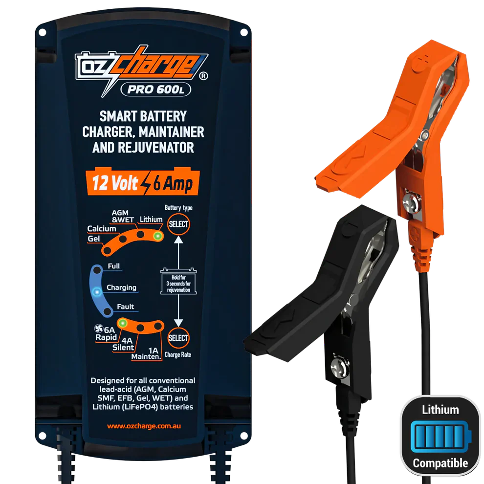 OzCharge PRO600L 12V 6A Lithium Battery Charger