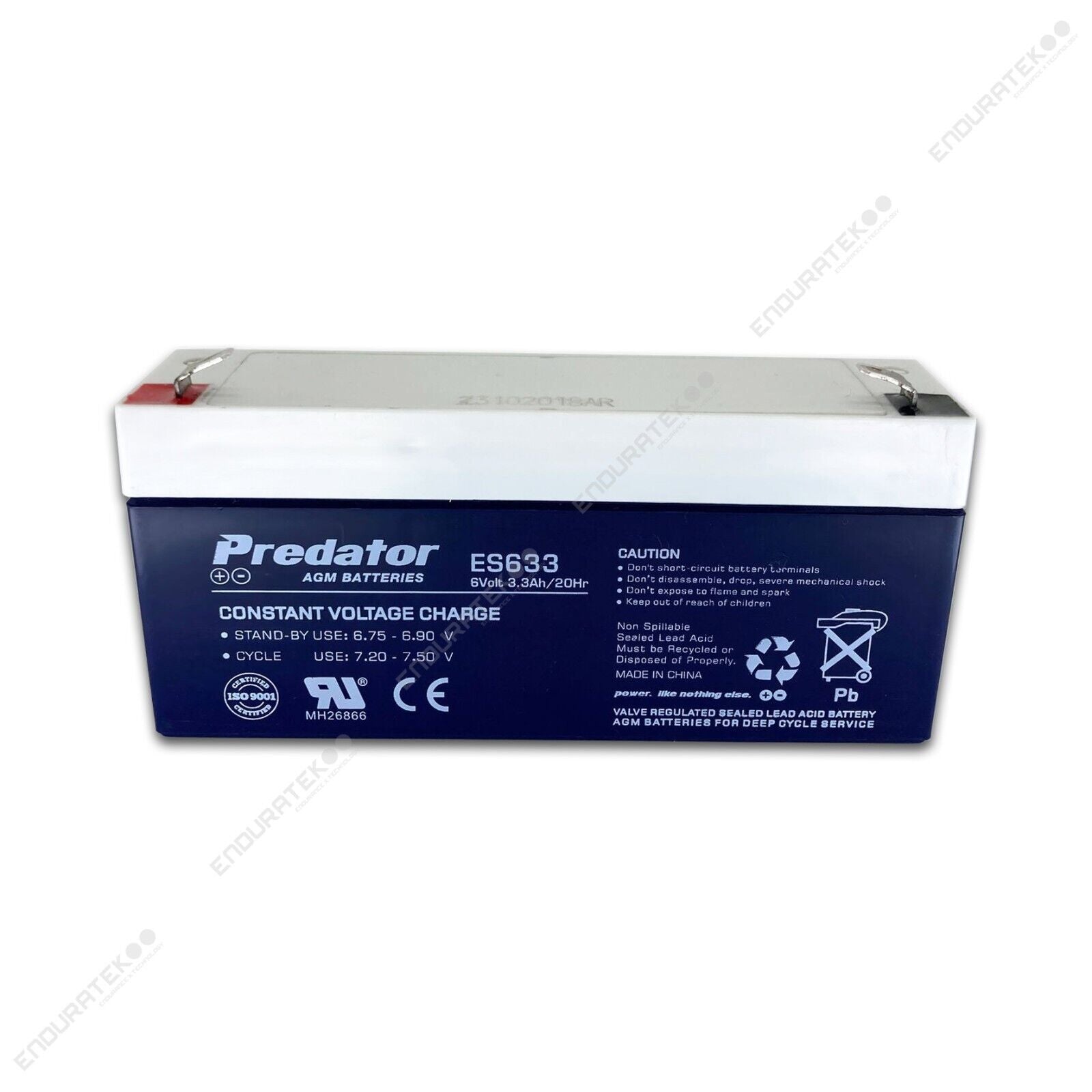 Predator ES633 AGM Deep Cycle Battery - 6V 3.3AH