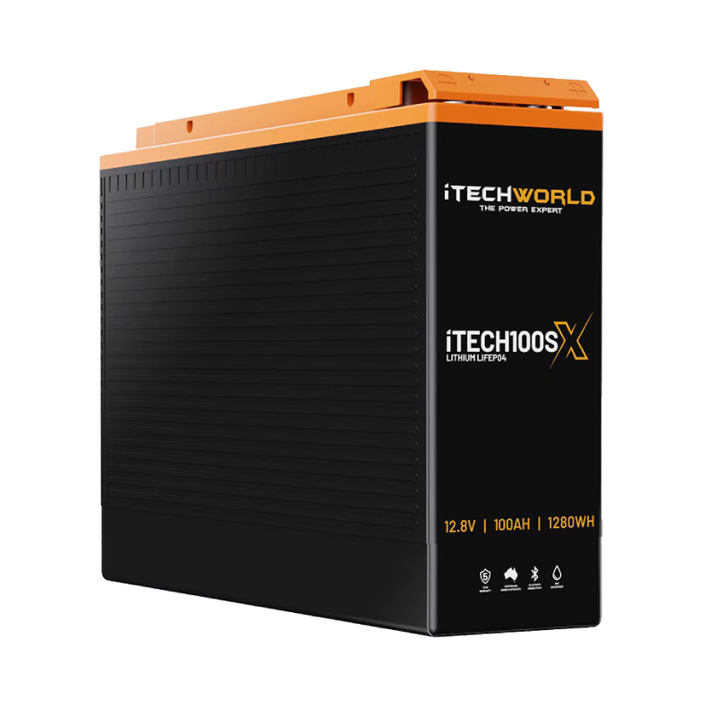 iTECH100SX | Slim Deep Cycle Lithium Battery | with Bluetooth LifePO4 100Ah