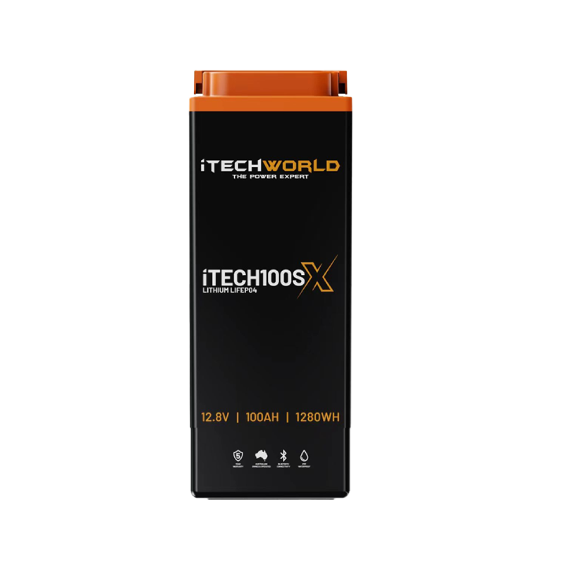 iTECH100SX | Slim Deep Cycle Lithium Battery | with Bluetooth LifePO4 100Ah