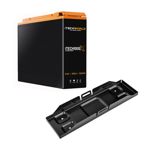 100Ah Slim Battery Bundle with Tray — Single Unit with Mounting Tray