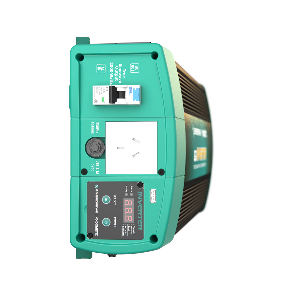 Enerdrive 2600W 12V True Sine Wave Inverter with AC Transfer & Safety Switch
