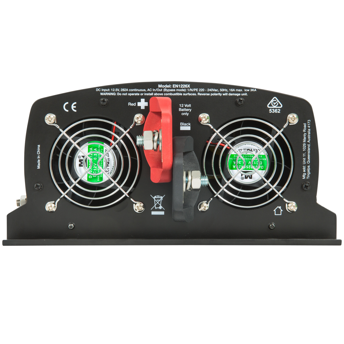 Enerdrive 2600W 12V True Sine Wave Inverter with AC Transfer & Safety Switch