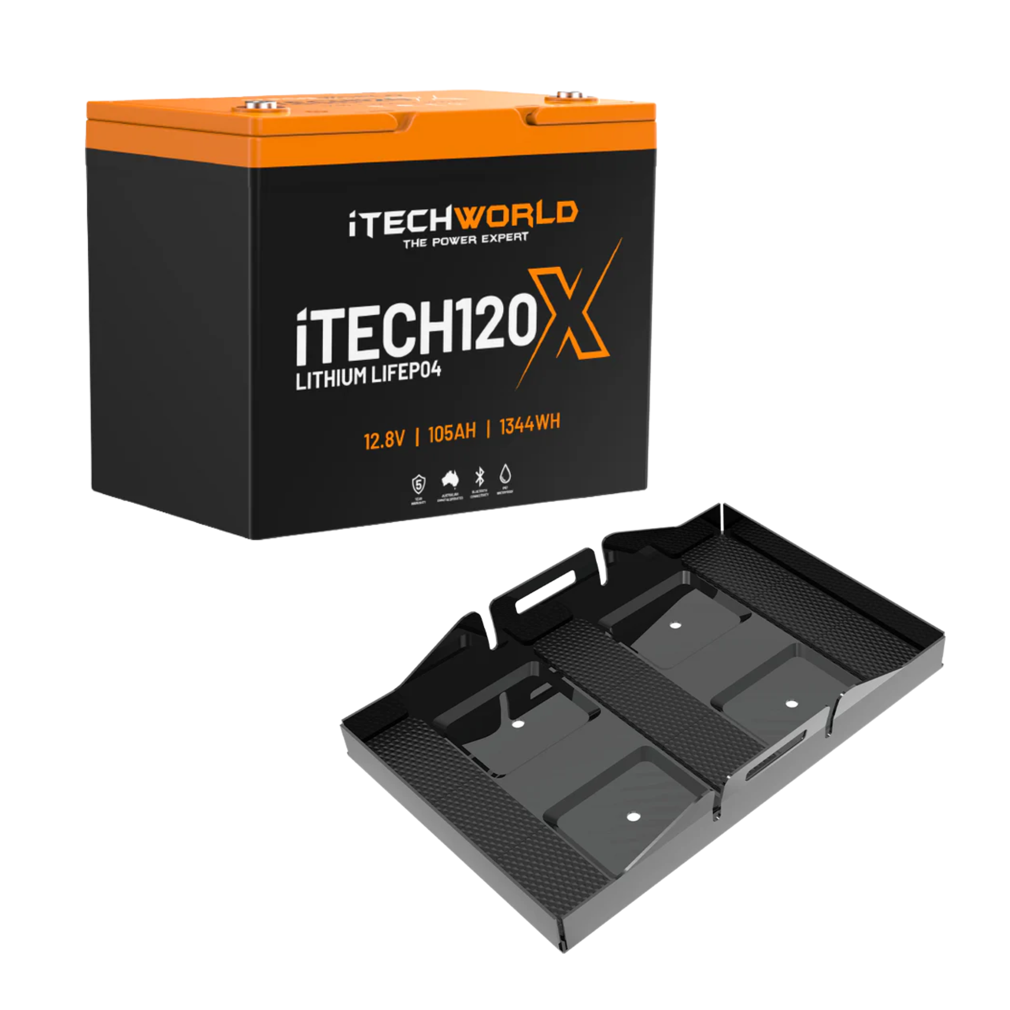 105Ah Battery Bundle with Tray — Single Unit with Mounting Tray