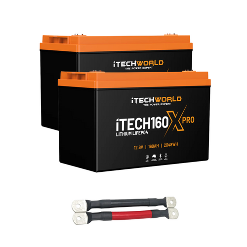 320Ah Lithium Battery Bundle — 2x 160Ah Deep Cycle with Parallel Linking Cables