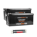 200Ah 24V Lithium Battery Bundle — 2x 100Ah 24V Deep Cycle with 000AWG Parallel Cables