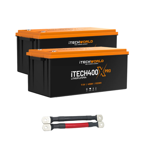 800Ah Lithium Battery Bundle — 2x 400Ah Deep Cycle with Parallel Linking Cables