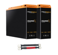 200Ah Slim Lithium Battery Bundle — 2x 100Ah Slim Deep Cycle with Parallel Linking Cables
