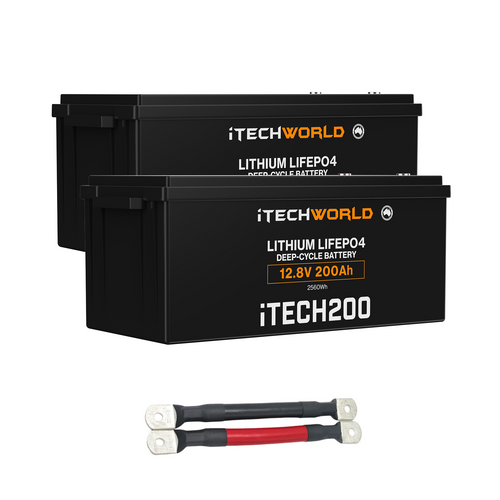 400Ah Lithium Battery Bundle — 2x 200Ah Deep Cycle with 000AWG Parallel Cables