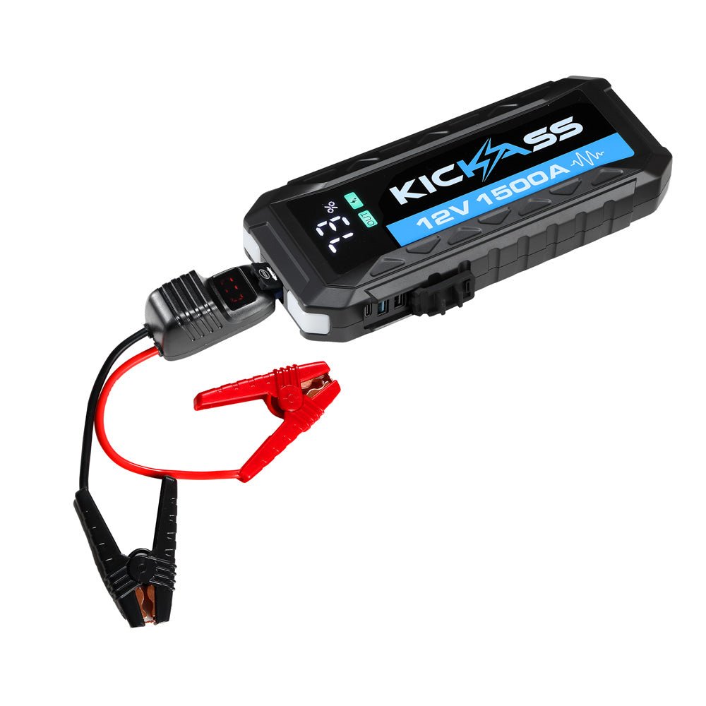 KickAss 12V 1500A Portable Car Jump Starter with Power Bank - 3000A Peak