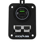 KickAss Double Flush Mount Housing - 50A Anderson Style Plug (USB A+C)